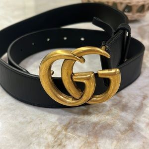 Gucci Leather Belt with Double G Buckle